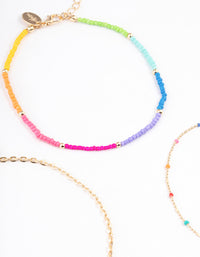 Gold Tiny Beaded Anklet Pack - link has visual effect only