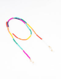 Beaded Multi Coloured Glasses Chain - link has visual effect only