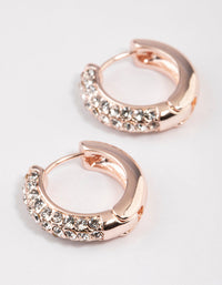 Rose Gold Diamante Mini Hoop Earrings - link has visual effect only