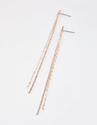 Rose Gold Chain & Cupchain Drop Earrings - link has visual effect only