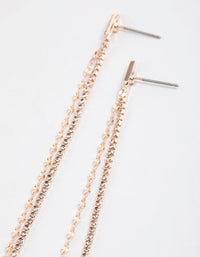 Rose Gold Chain & Cupchain Drop Earrings - link has visual effect only