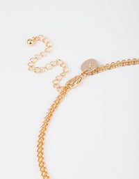 Gold Chunky Mixed Statement Double Layered Necklace - link has visual effect only