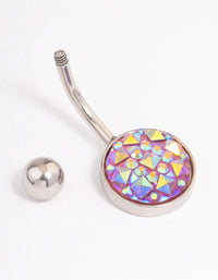 Surgical Steel Mermaid Bezel Belly Ring - link has visual effect only