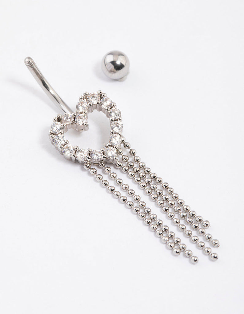 Surgical Steel Heart Trail Strand Belly Ring