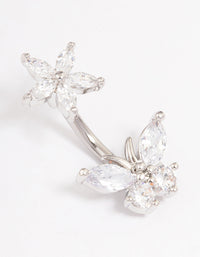 Surgical Steel Flower & Butterfly Belly Ring - link has visual effect only