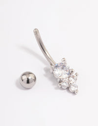 Surgical Steel Round & Triangle Claw Belly Ring - link has visual effect only