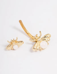 Gold Plated Surgical Steel Firefly Duo Belly Ring - link has visual effect only