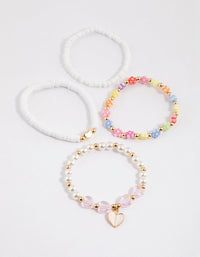 Kids Beaded Pretty Heart Bangle 4-Pack - link has visual effect only