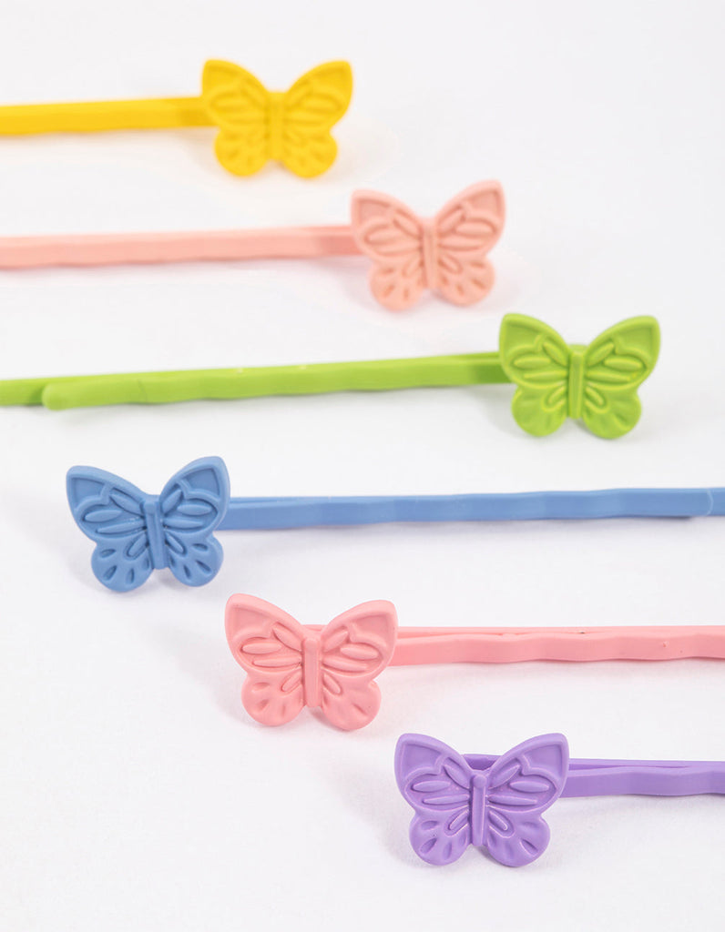 Kids Multi Butterfly Hair Clips 6-Pack