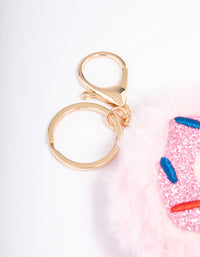 Kids Pink Fabric Donut Key Ring - link has visual effect only