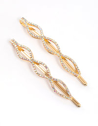 Gold Diamante Hair Clip Pack - link has visual effect only