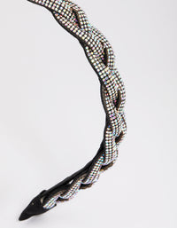 Fabric Braided & Diamante Headband - link has visual effect only