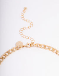 Gold Puffy Heart Short Necklace - link has visual effect only