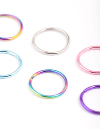 Surgical Steel Metallic Nose Ring 6-Pack - link has visual effect only