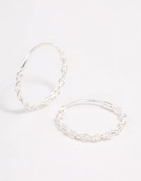 Sterling Silver Chain Hoop Earrings - link has visual effect only