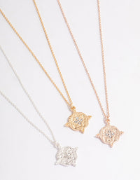 Mixed Metal Star Diamante Disc Necklace Pack - link has visual effect only