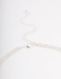 Silver Plated Cubic Zirconia Baguette Cupchain Necklace - link has visual effect only