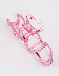 Coated Pink Metallic Swirl Hair Claw Clip - link has visual effect only