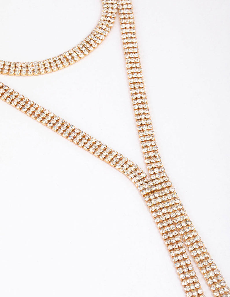 Gold Choker Y-Shaped Cupchain Necklace