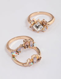 Rose Gold Opal Embellished Ring Pack - link has visual effect only