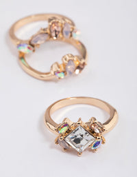 Rose Gold Opal Embellished Ring Pack - link has visual effect only
