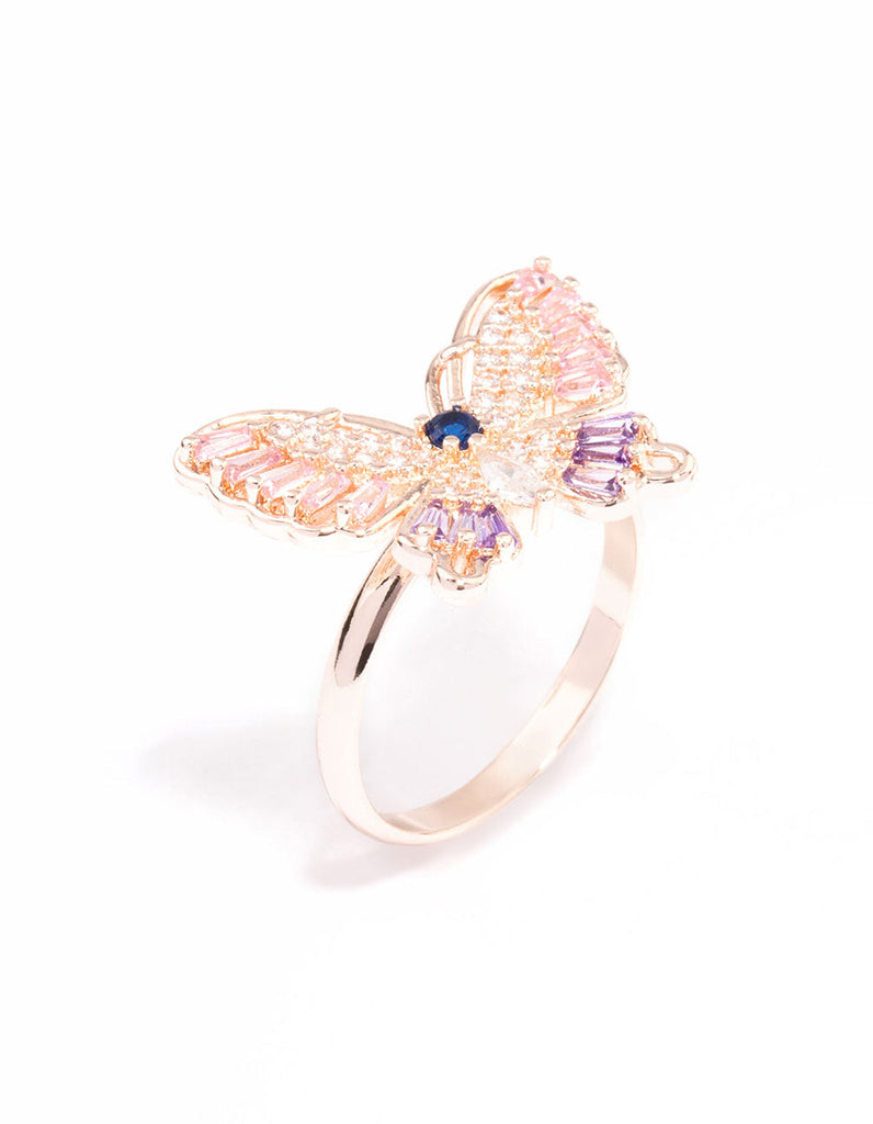 Rose Gold Cute Butterfly Ring