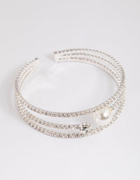 Silver Pearl Cupchain Cuff - link has visual effect only