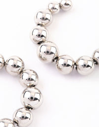 Rhodium Chunky Ball Hoop Earrings - link has visual effect only