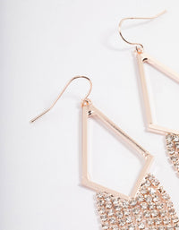 Rose Gold Diamante Diamond Tassel Earrings - link has visual effect only
