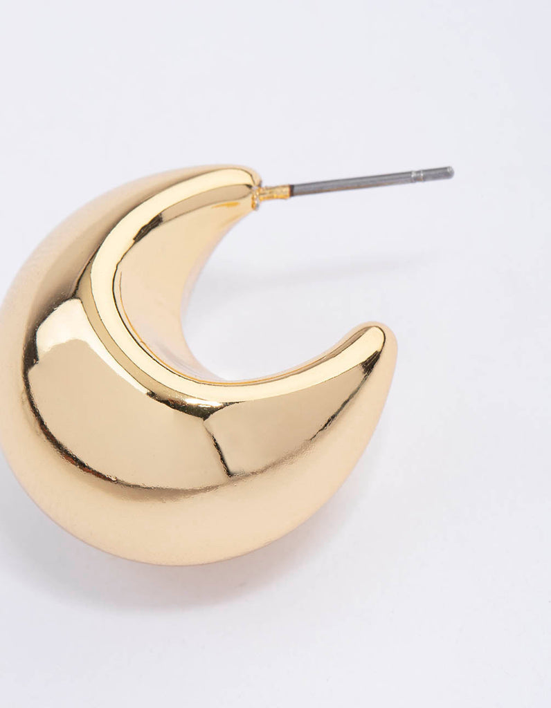 Gold Plated Chunky Bubble Hoop Earrings