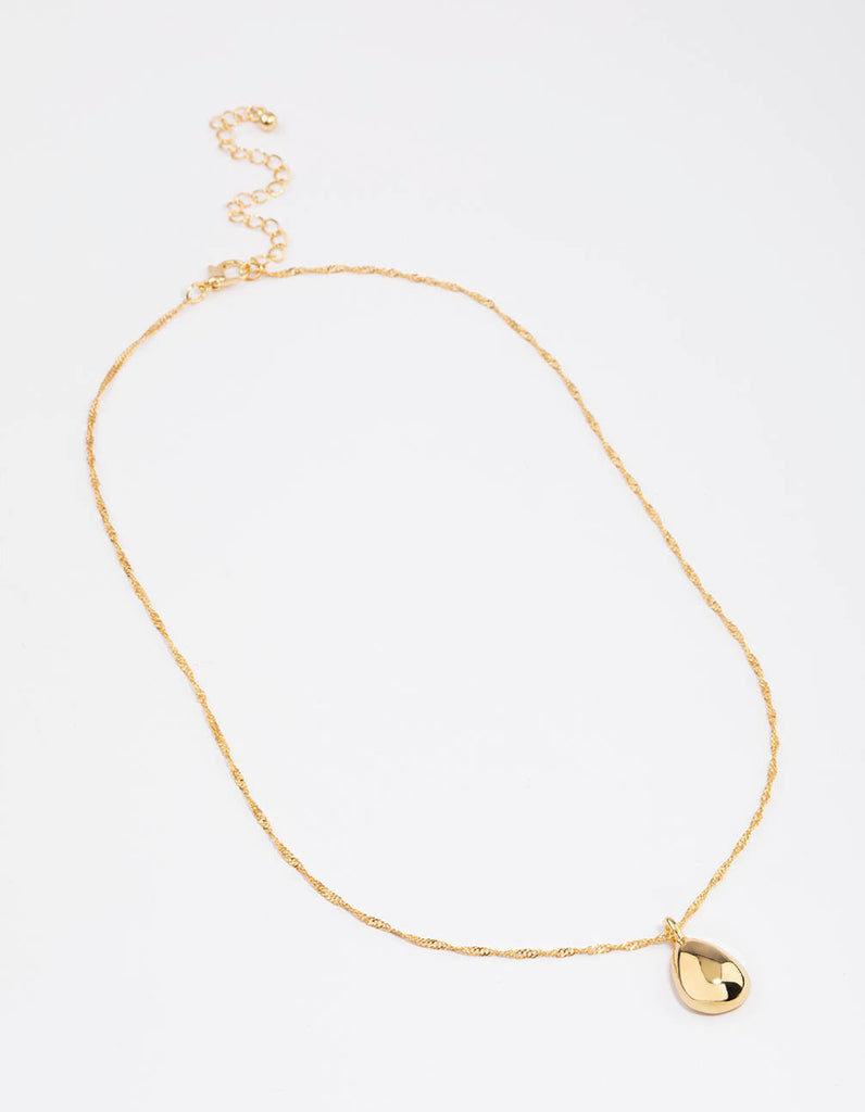 Gold Plated Dainty Drop Twisted Necklace