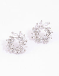 Rhodium Mini Wreath Stud Earrings - link has visual effect only