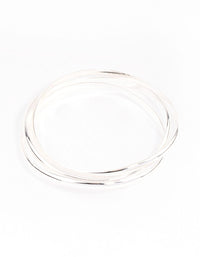 Silver Plated Brass Irregular Smooth Bracelet Pack - link has visual effect only