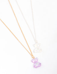 Pastel Teddy Bear Bestie Necklace Pack - link has visual effect only