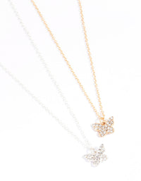 Diamante Mini Butterfly Bestie Necklace Pack - link has visual effect only