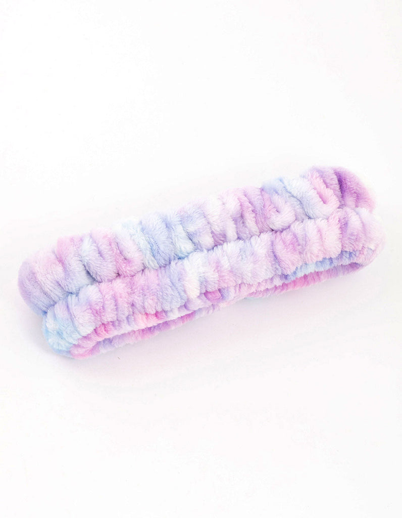 Tie Dye Blue & Purple Fluffy Headband