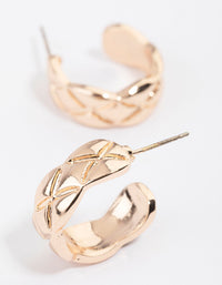 Gold Quilted Hoop Earrings & Polishing Set - link has visual effect only