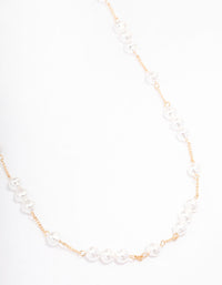 Gold Fine Pearly Chain Long Necklace - link has visual effect only