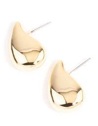 Gold Plated Smooth Teardrop Stud Earrings - link has visual effect only