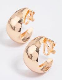 Gold Small Clip Hoop Drop Earrings - link has visual effect only