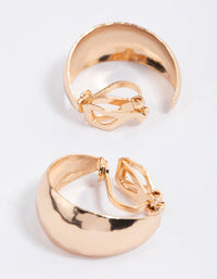 Gold Small Clip Hoop Drop Earrings - link has visual effect only