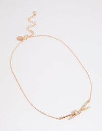 Gold Diamante Knotted Twisted Necklace - link has visual effect only