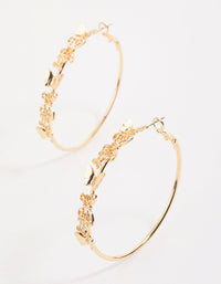 Gold Mini Butterfly Hoop Earrings - link has visual effect only