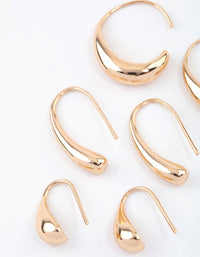 Gold Teardrop Hoop Earrings Pack - link has visual effect only