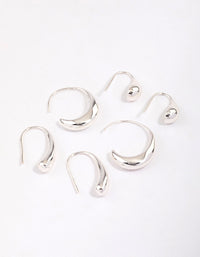 Silver Teardrop Hoop Earrings Pack - link has visual effect only