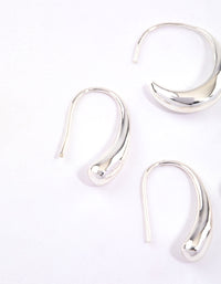 Silver Teardrop Hoop Earrings Pack - link has visual effect only