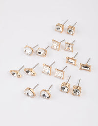 Gold Classic Mixed Stone Earrings 8-Pack - link has visual effect only