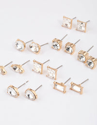 Gold Classic Mixed Stone Earrings 8-Pack - link has visual effect only