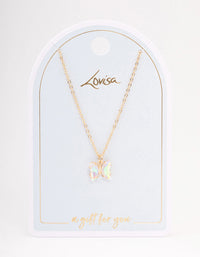 Gold Diamante Butterfly Necklace - link has visual effect only