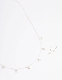 Silver Diamante Droplet Jewellery Set - link has visual effect only